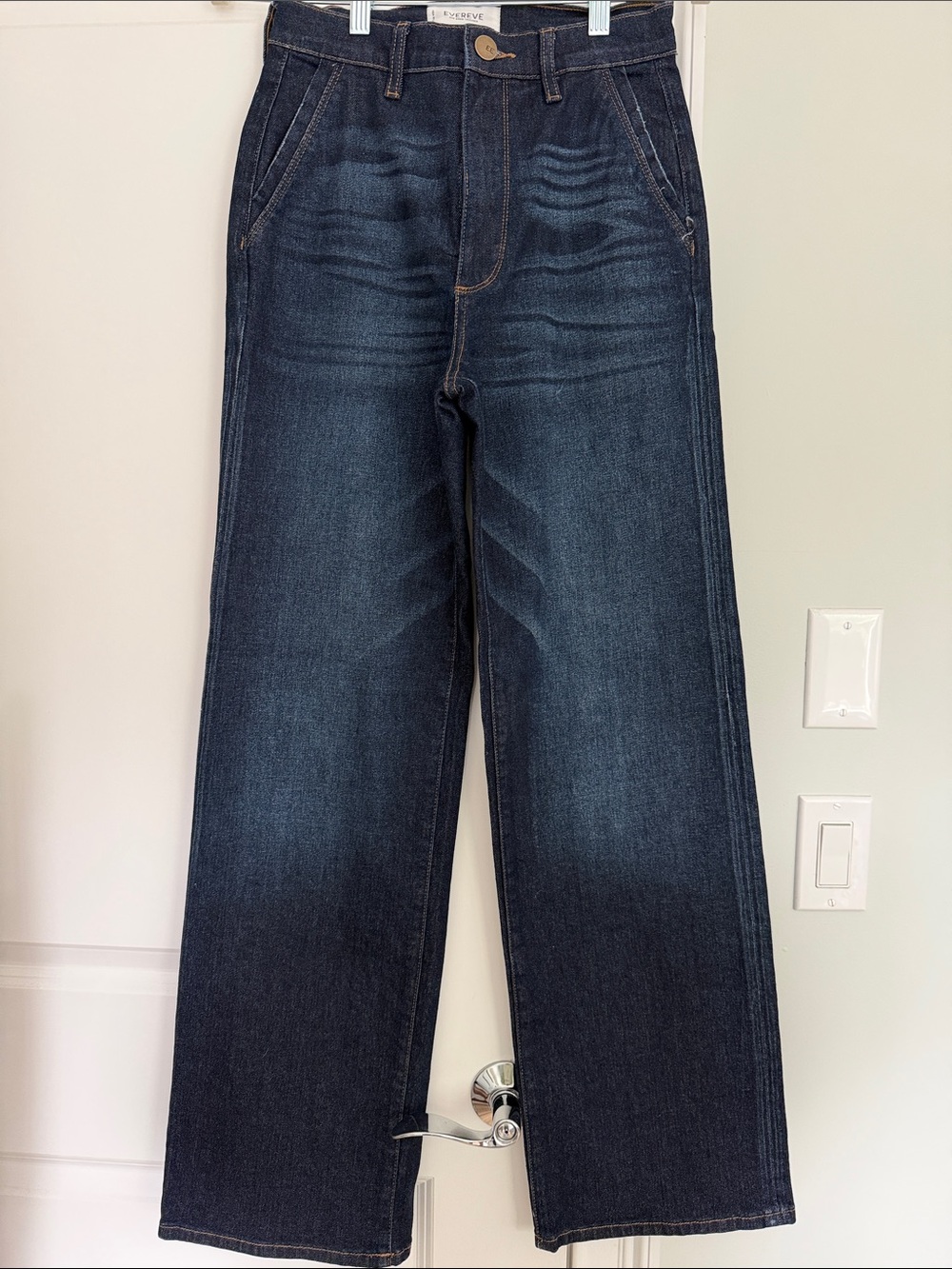 Evereve Dark Indigo Wide-Leg Jeans